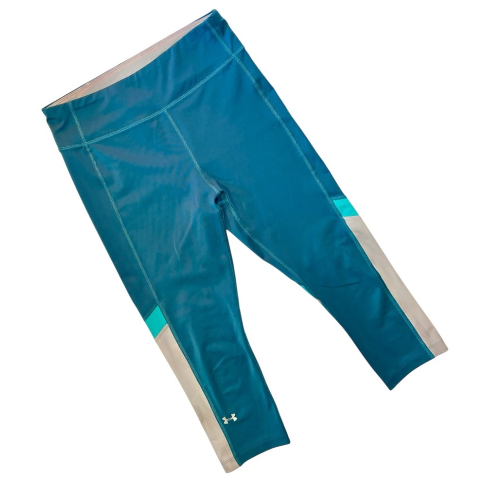 Under Armour Teal HeatGear Compression Crop Leggings